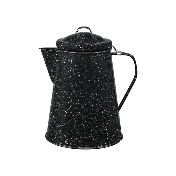 Hervidor de café Granite Ware de 3 litros para estufa o fogata, color negro