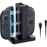 Cargador Aaronmei Dock Para Controladores Joy-Cons Nintendo Switch 2 Usb-C Negro