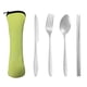 thumbnail image 1 of XmhyTop Juego de 4 Piezas Cubiertos de Cocina de Amarillo Verde con Bolsa de Almacenamiento, Acero Inoxidable, Moderno y Funcional, 1 of 5