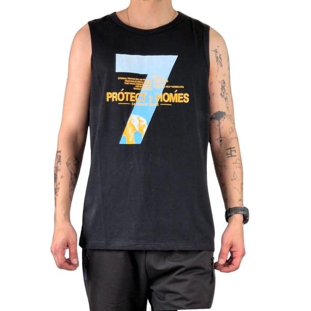 Polera Sin Manga Musculosa Hombre Diseño Colores 294