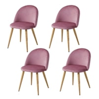 Novahus - Pack 4 Silla Terciopelo Vintage Rosa