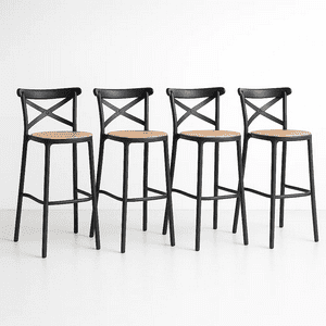 Klik Muebles - Pack De 4 Taburetes Crossback Danubio - Negros