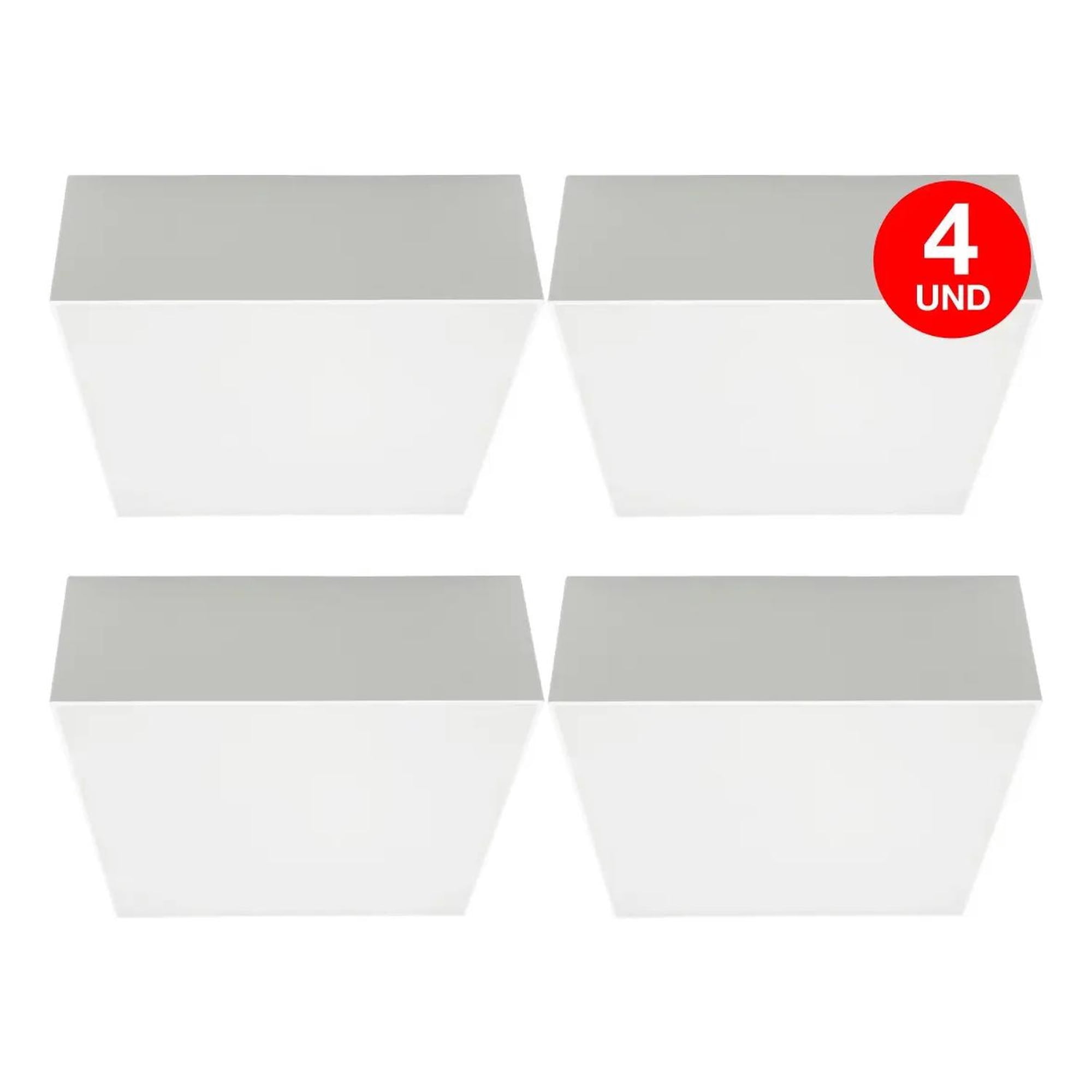 Drl - Pack 4 Plafon Panel Led Cuad Sob Itd Decorativo 12w 6000k Blanco