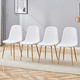thumbnail image 1 of Luxury Simple Chair - Set of 4 White Linen Material High Resilience Dining Chair with Metal Golden Leg.Integral metal leg architecture,Suitable for various interior decoration styles., 1 of 3