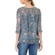 thumbnail image 3 of INSPIRE CHIC Camisas de Mujer de Manga 3/4 Blusas de Chifón Floral Gris Azul-Blanco Floral S, 3 of 7
