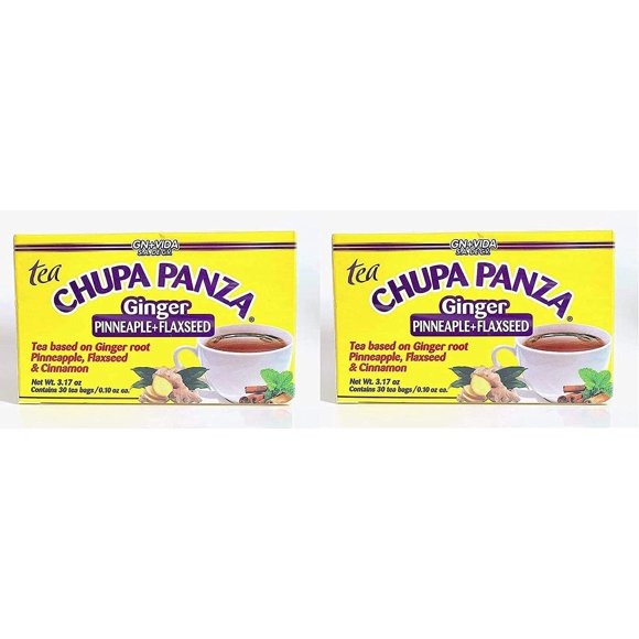 Té GN+Vida Chupa Panza Jengibre, Piña y Linaza, 2 Paquetes