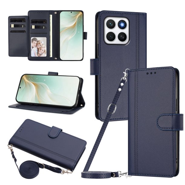 Funda Cartera para Honor X8C 4G con Bolsillo para Billetes, Azul