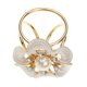 thumbnail image 5 of Rhinestone mujeres flor bufanda anillo seda clip hebilla diapositiva jewellerry blanco, 5 of 5
