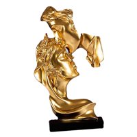 Magideal - Resina Pareja Beso Decoración Regalos Escultura Artística Adornos Ecológicos Estatua Para , Dormitorio, Cumpleaños, Oficina, Hombres, Dorado