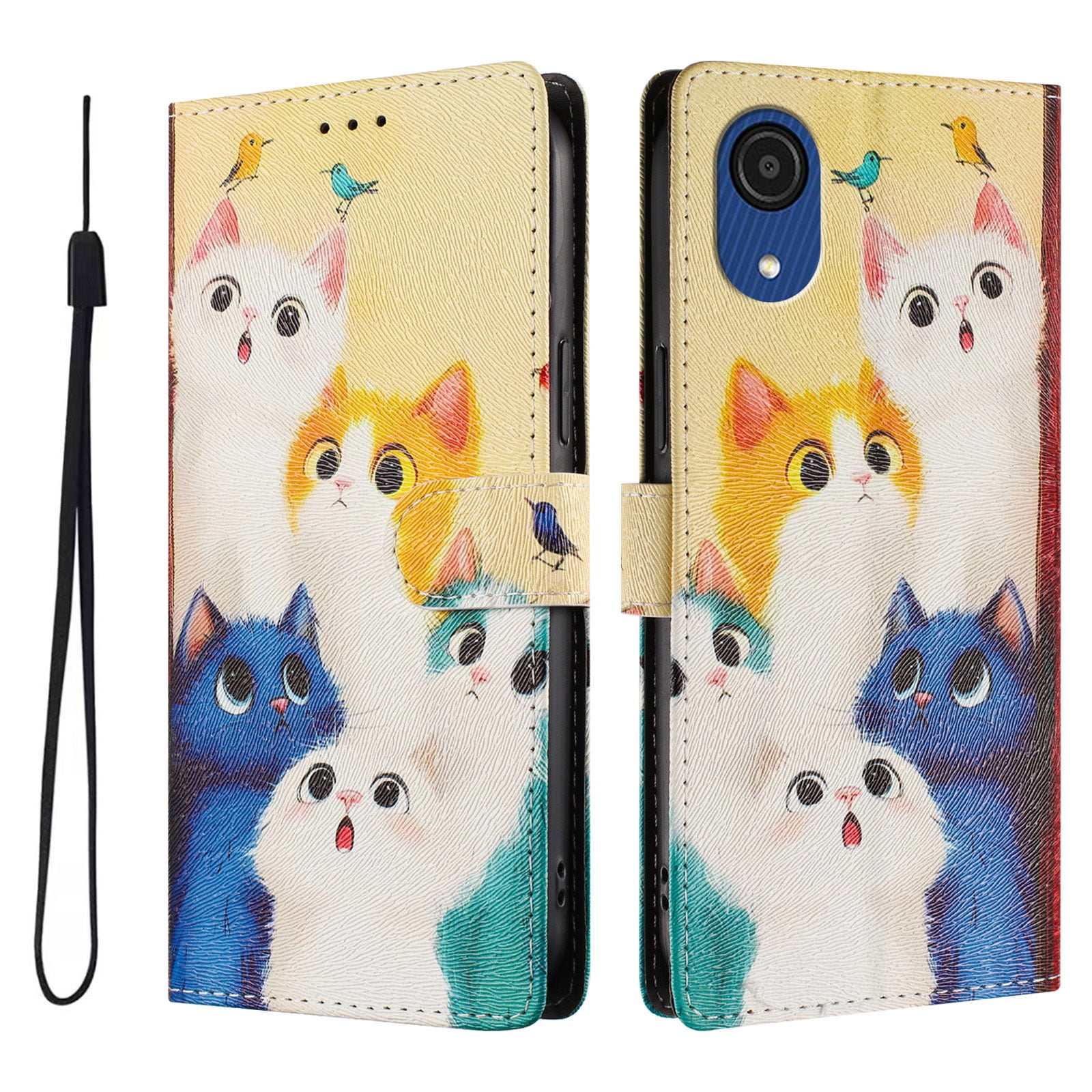Foxdock Funda Tipo Cartera Para Samsung Galaxy A03 Core Con Soporte Y Correa – Diseño De Patrones Lindos
