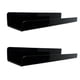 thumbnail image 2 of Estantes De Pared Flotantes De Acrílico De 2 Piezas Estantes De Repisa De Pared Modernos Para Dormitorio Negro, 2 of 5