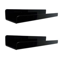 Magideal - Estantes De Pared Acrílicos Flotantes, Estanterías Montadas En La Pared, Estantes De Almacenamiento De Pared, Estantes Flotantes Para Habitación De Ni Negro