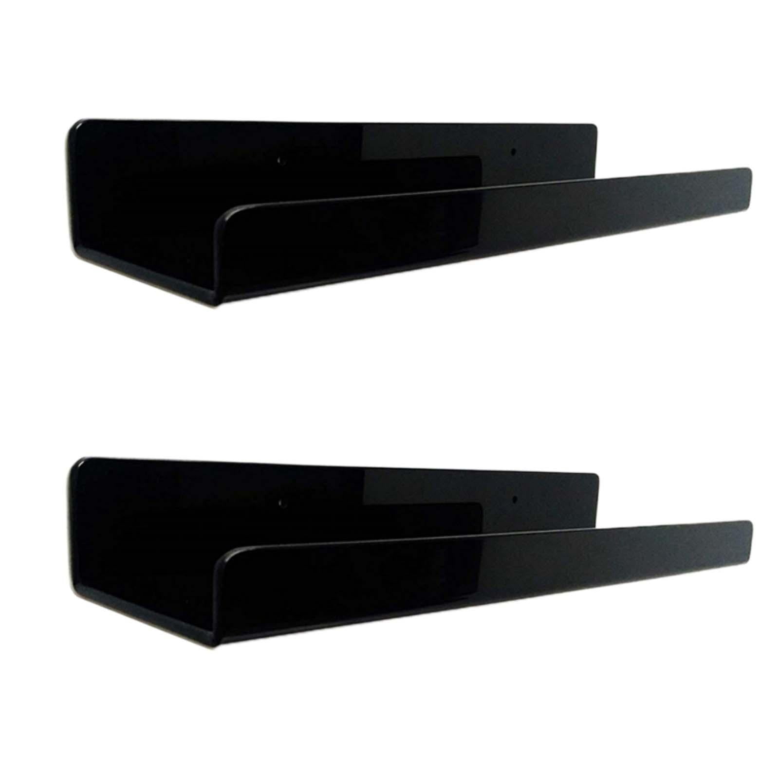 Magideal - Estantes De Pared Acrílicos Flotantes, Estanterías Montadas En La Pared, Estantes De Almacenamiento De Pared, Estantes Flotantes Para Habitación De Ni Negro