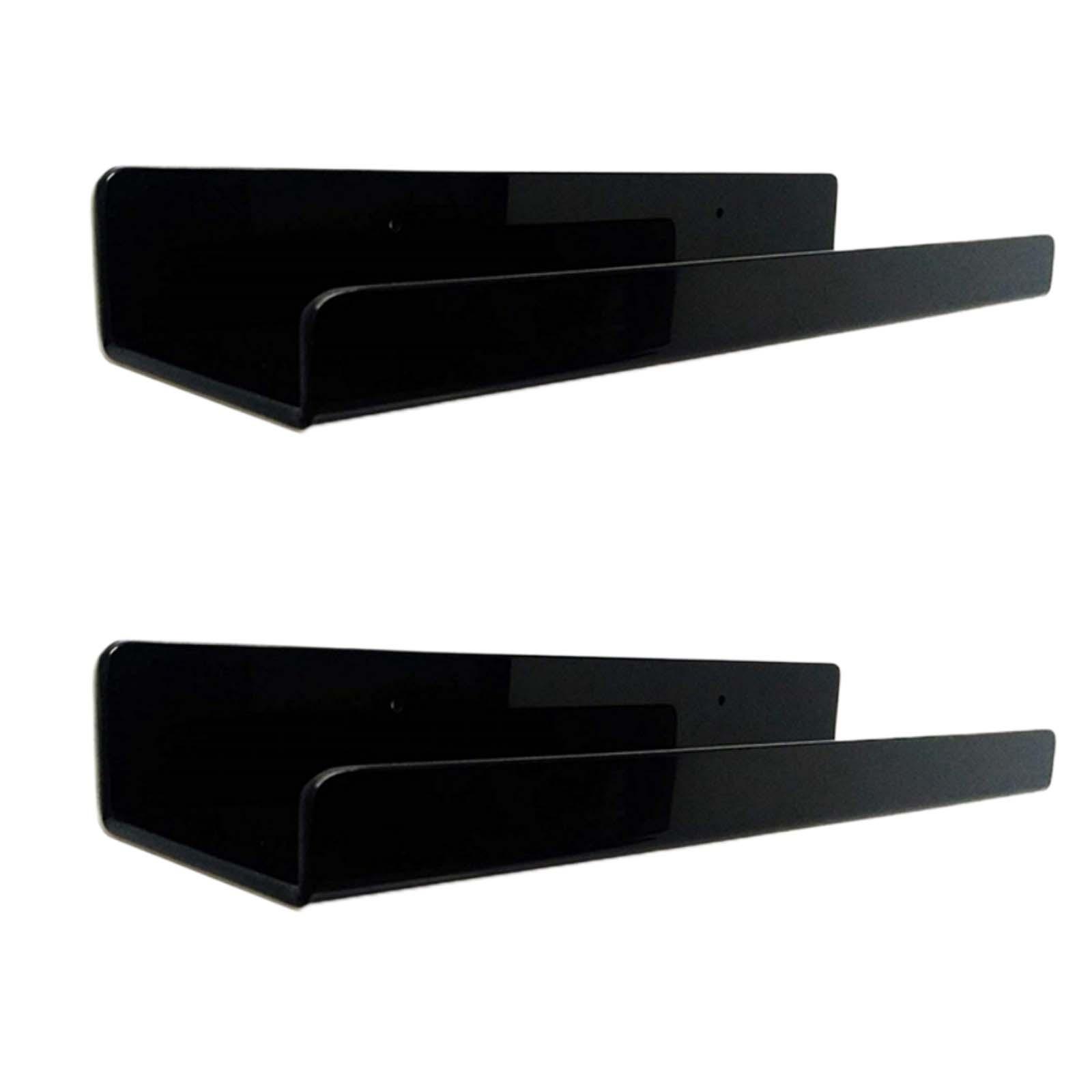 Magideal - Estantes De Pared Acrílicos Flotantes, Estanterías Montadas En La Pared, Estantes De Almacenamiento De Pared, Estantes Flotantes Para Habitación De Ni Negro