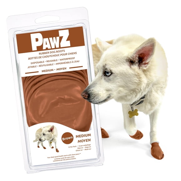 Botas Impermeables Para Perro Talla Mediana 6 7 5 Cm Color Marrón