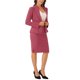 thumbnail image 4 of INSPIRE CHIC Conjunto de Falda para Mujer Regreso a Clases Traje de Maestra Conjunto de Blazer sin Cuello y Faldas Lápiz 2 Piezas Conjuntos Elegantes L Rojo Coral, 4 of 6