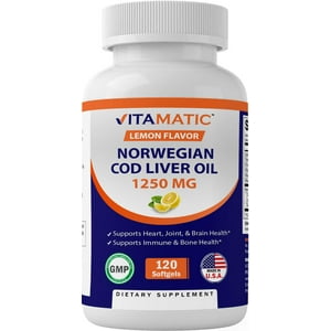 Vitamatic - Suplemento Vitamático De Aceite De Hígado De Bacalao Noruego 1250 Mg 120 Cápsulas Blandas