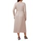 thumbnail image 3 of INSPIRE CHIC Vestidos de maternidad para mujeres, botón plisado, tejido de punto, manga larga, sesión de fotos, vestido maxi de embarazo, 2XL, caqui, 3 of 6