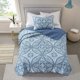thumbnail image 2 of Juego de colcha Comfort Spaces Gloria Damask Aqua tamaño Twin 168 x 229 cm, 2 of 7