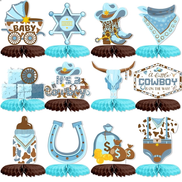 Centros de mesa Tarklanda con forma de panal de abeja Western Cowboy, 12 unidades