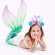 thumbnail image 5 of Tatuajes temporales para fiestas de sirena para niños: recuerdos de cumpleaños de sirena con brillantina, decoraciones de cola de sirena y maquillaje de Halloween (6 hojas), 5 of 6