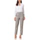 thumbnail image 2 of INSPIRE CHIC Pantalones de Tartán a Cuadros para Mujer de Regreso a Clases, Cintura Alta Elástica, Pantalones Largos Rectos L Color Canela, 2 of 6