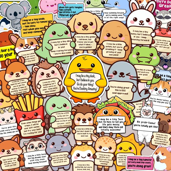 Paquete de pegatinas Puraesla, 100 unidades, animal de apoyo emocional