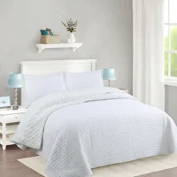 Casadeliacl - Cubrecama Quilt Sherpa 2Pl Blanco Liso Texturizado Liso; Texturizado