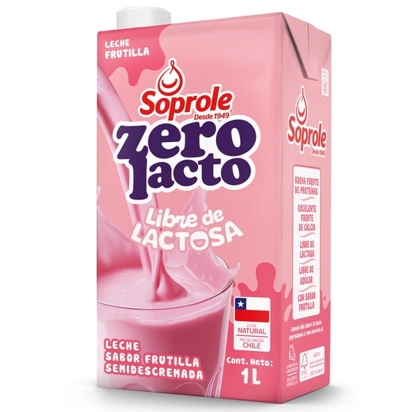 Leche Soprole Sin Lactosa Frutilla, 1 L