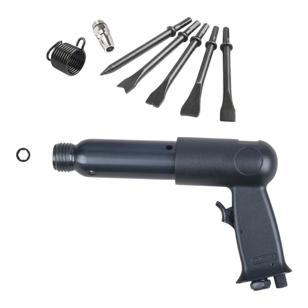Kit de martillo neumático de barril largo, juego de cinceles neumáticos, eliminación de óxido, excavadora neumática sólida compacta multifunción para 220 x 145 mm