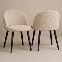 Oh! Mi Hogar ® - Pack De 2 Sillas Berna Lino Base Negro