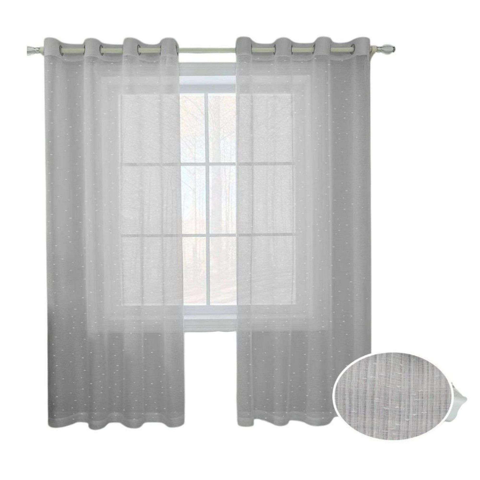 Oem - Cortina Visillo 2 Paños Cortina 8 Anillos Deco 140x230cm 3