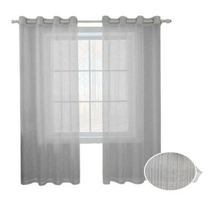 Oem - Cortina Visillo 2 Paños Cortina 8 Anillos Deco 140X230Cm 3