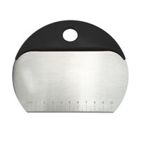 Magideal - Raspador De Repostería De Acero Inoxidable Con Regla De Escala, Multifunción, Para Repostería, Pasteles Y Pizzas. Negro
