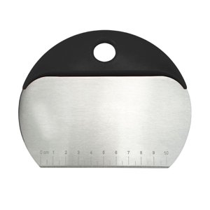Magideal - Raspador De Repostería De Acero Inoxidable Con Regla De Escala, Multifunción, Para Repostería, Pasteles Y Pizzas. Negro