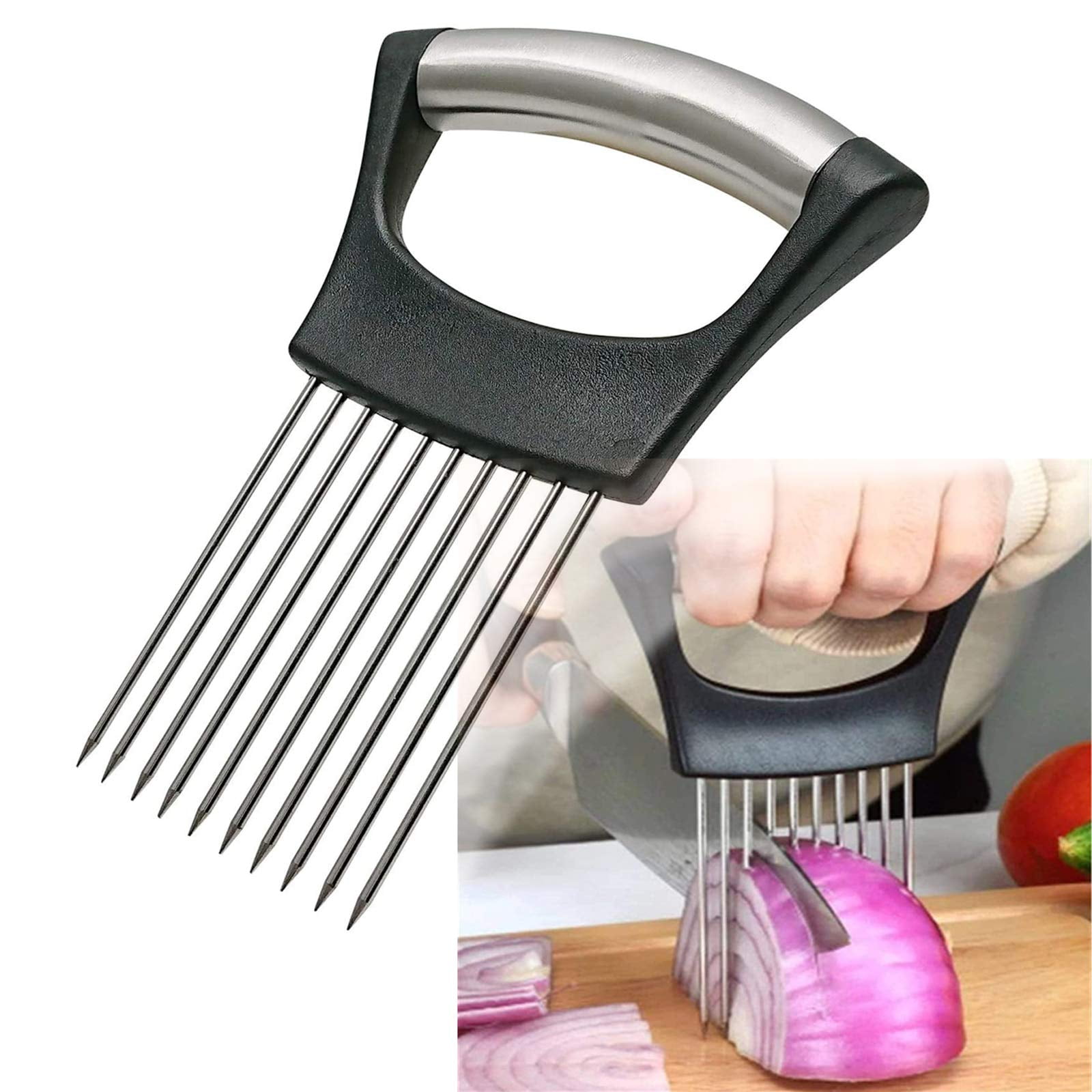 Soporte Para Cebollas Qpey De Acero Inoxidable Para Rebanar Con Ablandador De Carne