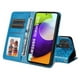 thumbnail image 2 of Funda tipo cartera FOXDOCK para Samsung Galaxy A52 , diseño girasol en relieve, cuero PU, cierre magnético, soporte y tarjetero, 2 of 5