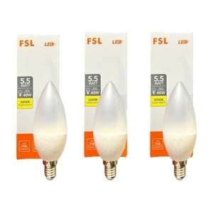 Pack X3 Ampolleta Led Tipo Vela Empavonada 5W/E14 – Luz Calida Fsl