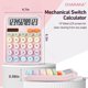 thumbnail image 2 of Calculadora CHAKAKA Rosa con energía solar y botones grandes, 2 of 7