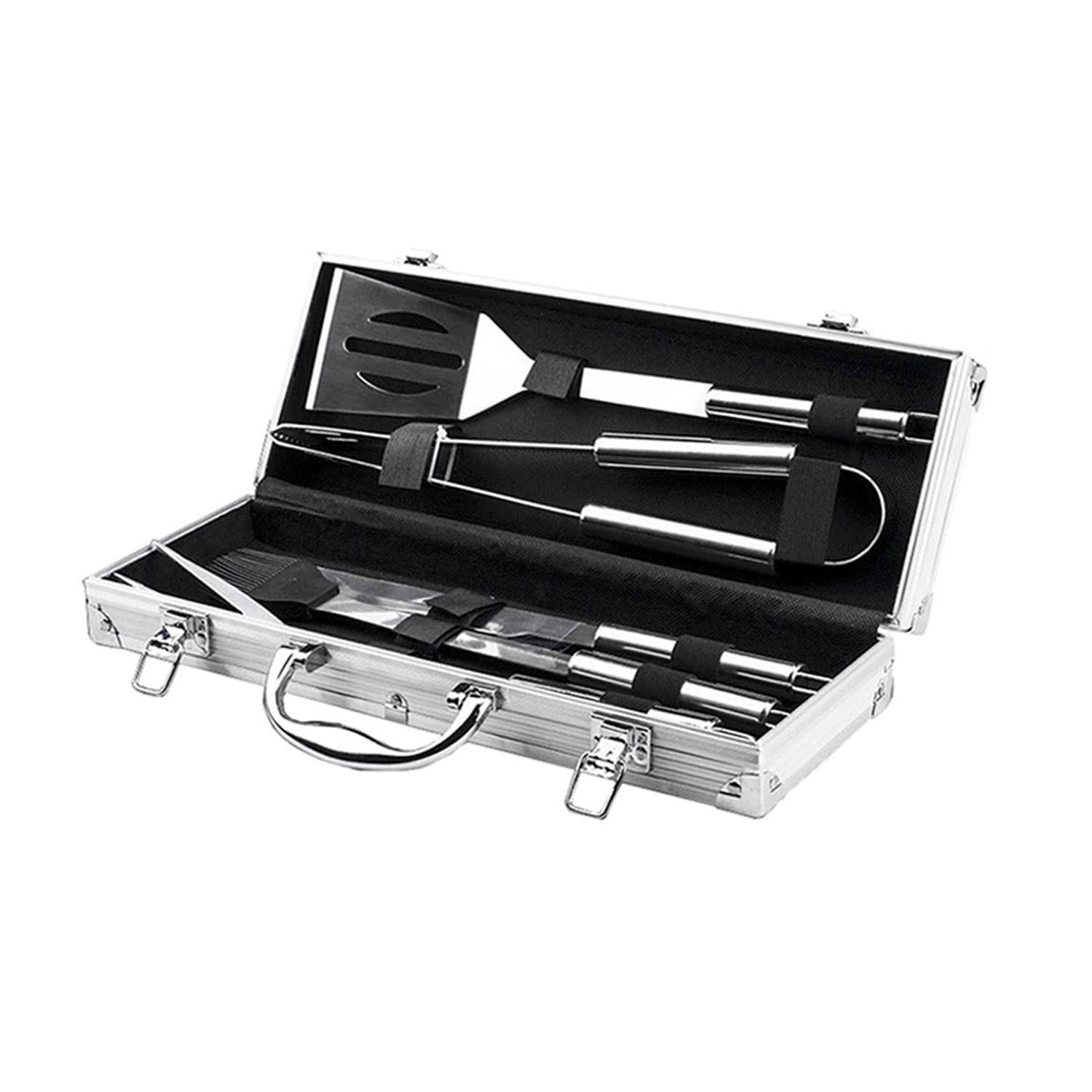 Concepts Life - Set 5 Accesorios Parrilleros De Acero Y Maletin De Metal