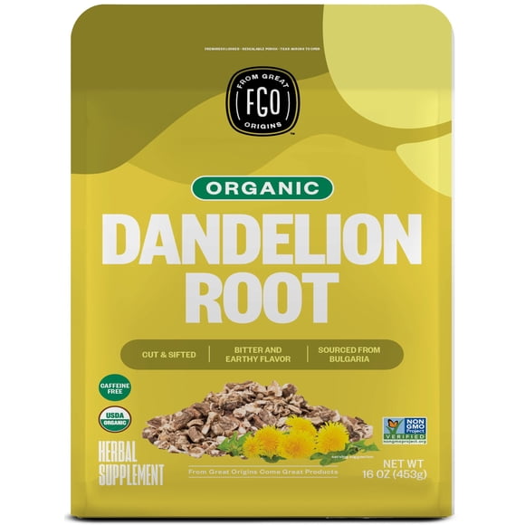 Raíz de diente de león orgánica Tea FGO, suelta, 450 ml, sin cafeína