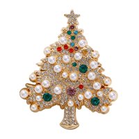 Magideal - Broche De Navidad Con Diamantes De Imitación, Decoración De Joyería, Broche Versátil De Cumpleaños Para Mujer, Broche Para Traje, Corbata, Camisas, Ab Oro 49Cmx6Cm
