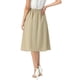thumbnail image 3 of INSPIRE CHIC Faldas plisadas para mujeres vintage línea A cintura alta casual de negocios faldas midi XS caqui, 3 of 6