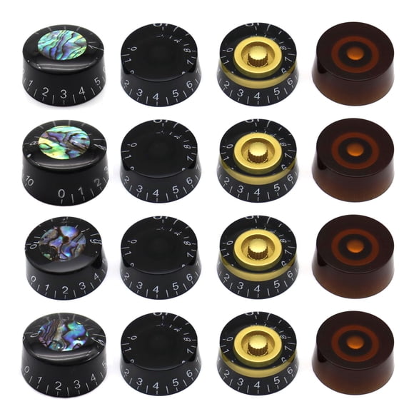 Perillas Para Guitarra Eléctrica 16 Unidades Colores Oscuros Clásicos