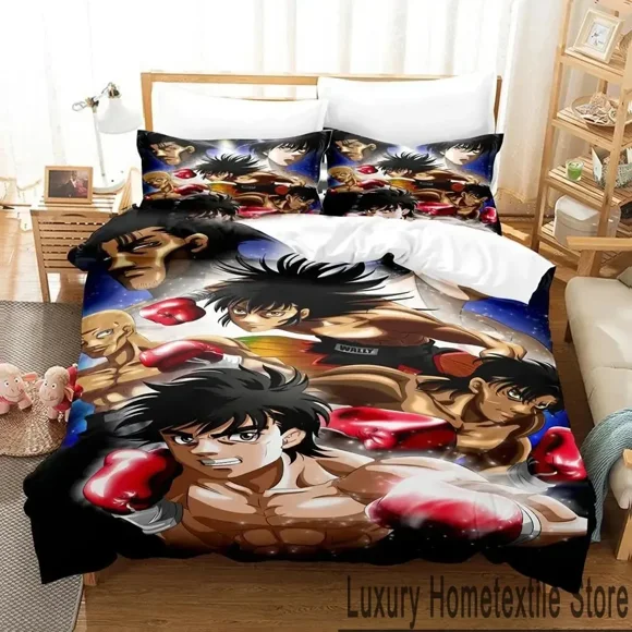 Fighting Spirit Hajime No Ippo Bedding Set Boys Girls Duvet Cover Pillowcase Bed boys Adult Bed Sheets