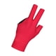 thumbnail image 2 of Guante de billar de 3 dedos, guante deportivo antideslizante para mano izquierda, cómodo guante de taco de billar para juegos, práctica en interiores rojo, 2 of 5