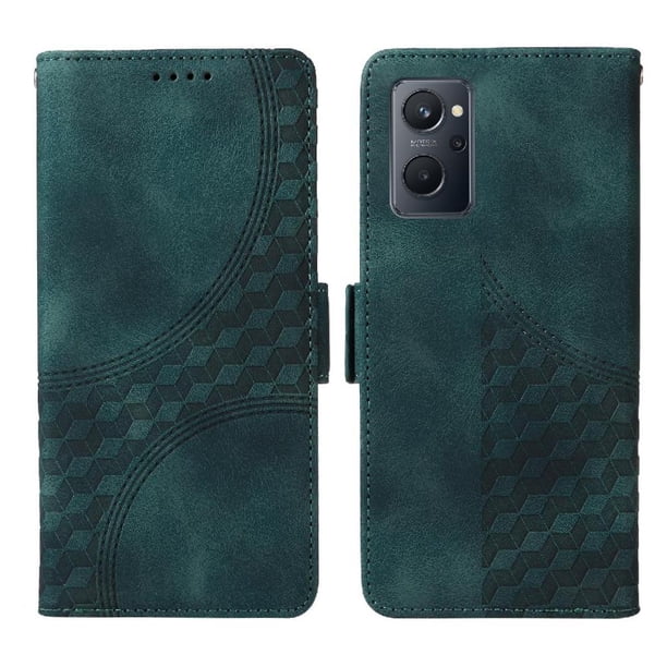 Carcasa FOXDOCK Realme 9i de cuero PU, diseño acolchado clásico, protección contra caídas y rayones