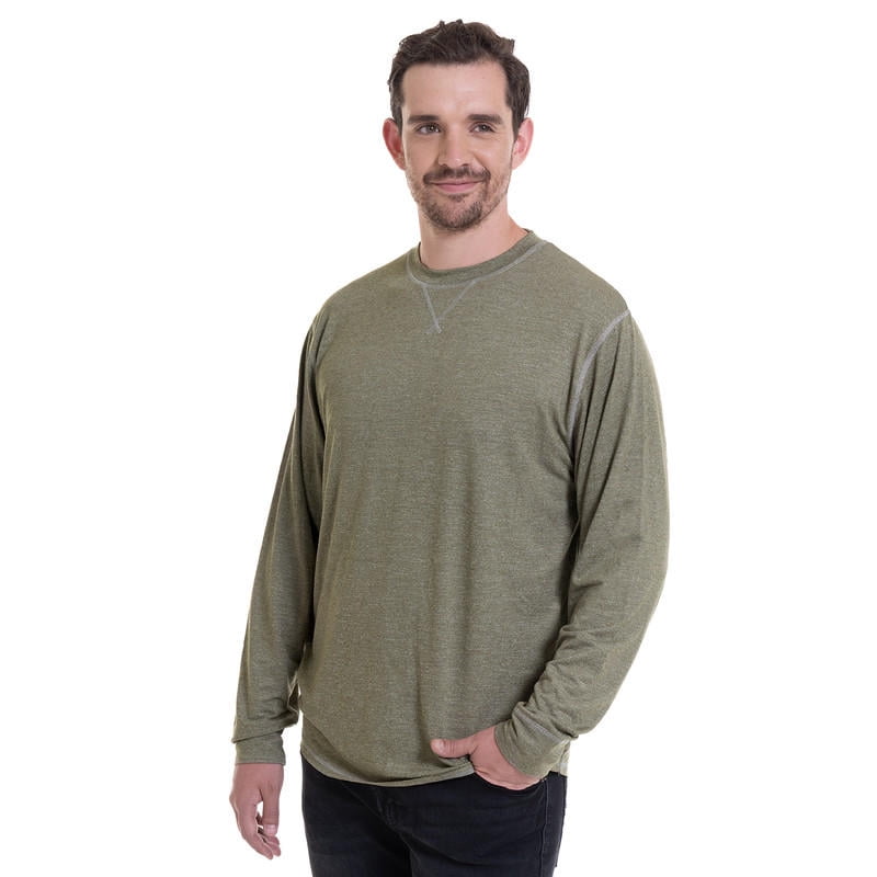 Truval - Polera Manga Larga Slub Melange Khaki