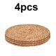 thumbnail image 2 of Pack 4 Individual Trenzado Mantel Redondo De 38cm Ratan Natural, 2 of 8