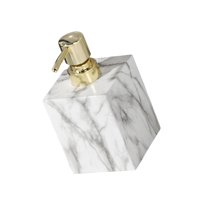 Bothyi - Dispensador De Jabón Rústico, Botella De Loción Con Bomba Vacía Para Cocina, Baño, Baño, Blanco Y Dorado